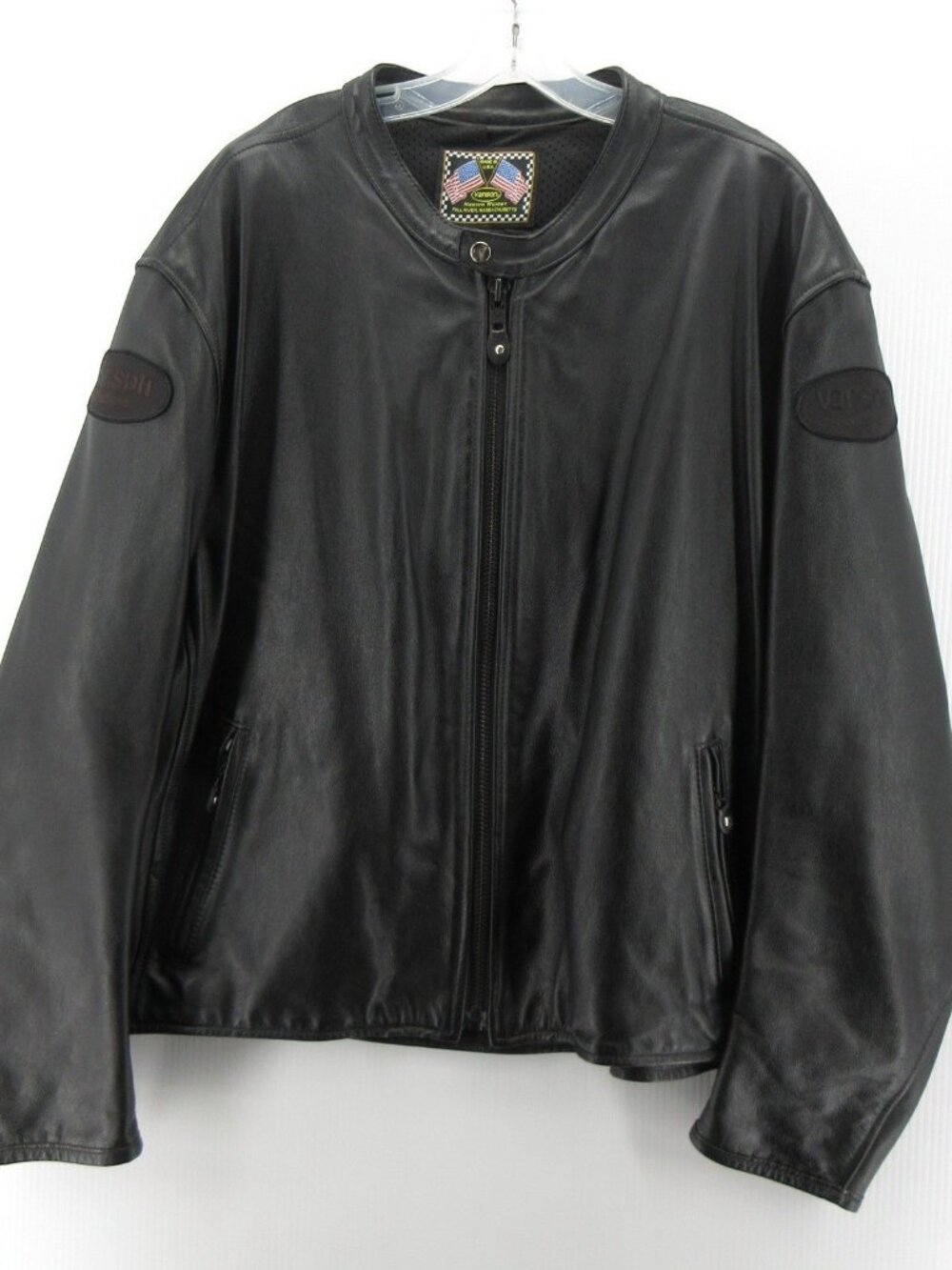 VINTAGE Vanson Jacket XXXL Cafe Racer Leather Moto Biker Coat USA *